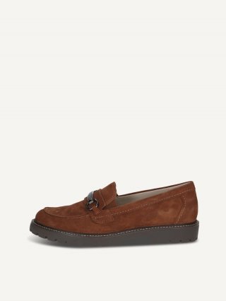 Caprice Slipper - Cognacfarbenes Wildleder