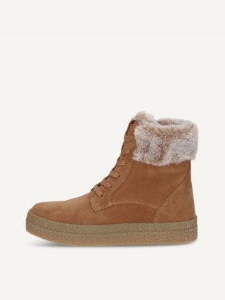 Caprice Stiefelette - Cognac-Wildleder