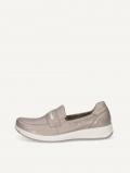 Caprice Slipper - Steinfarbenes Perlhirschleder