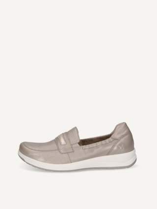 Caprice Slipper - Steinfarbenes Perlhirschleder