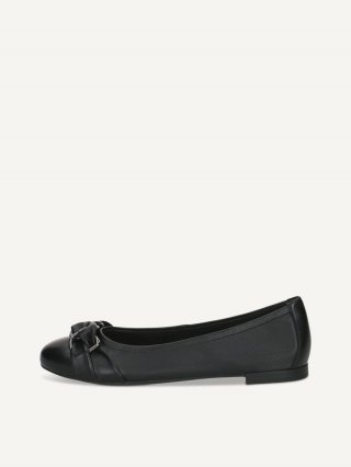 Caprice Ballerina - Schwarzes Softnappaleder