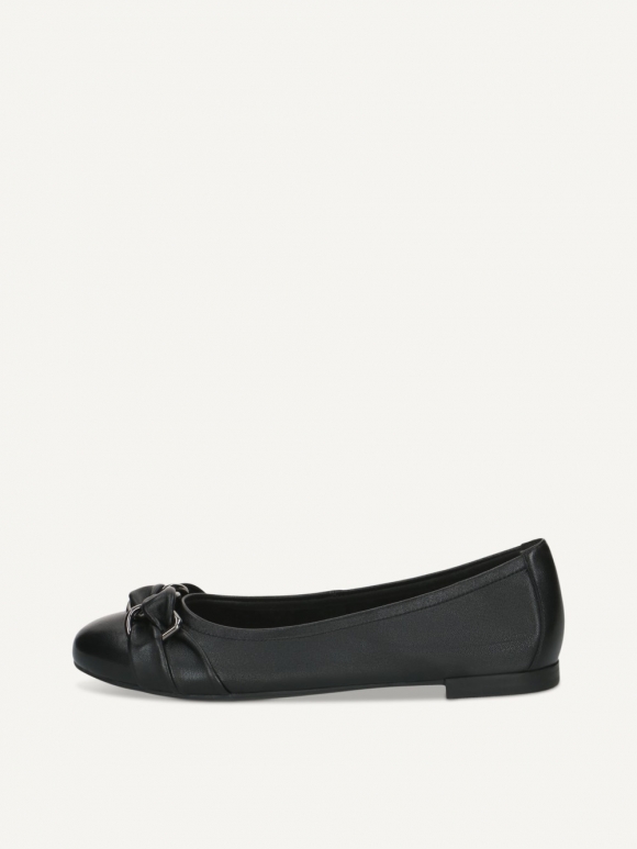 Caprice Ballerina - Schwarzes Softnappaleder
