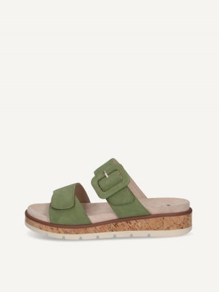 Caprice Slipper - Grünes Wildleder