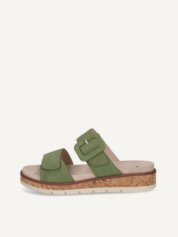 Caprice Slipper - Grünes Wildleder