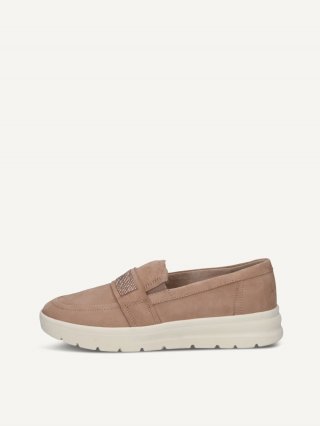 Caprice Slipper - Sandfarbenes Wildleder