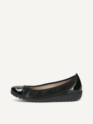Caprice Ballerina - Schwarzer Kammleder