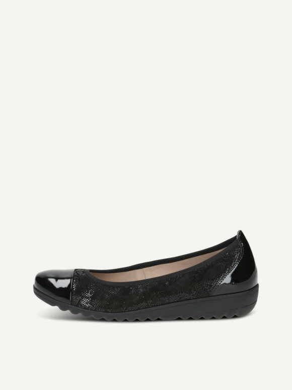 Caprice Ballerina - Schwarzer Kammleder