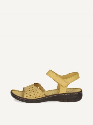 Caprice Sandalette - Gelbes Nappaleder
