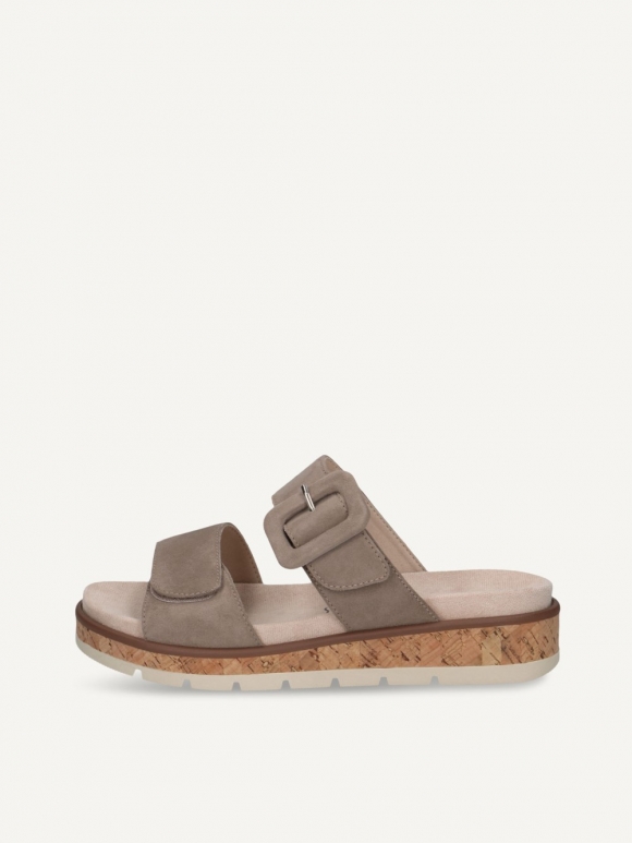 Caprice Slipper - Taupefarbenes Wildleder
