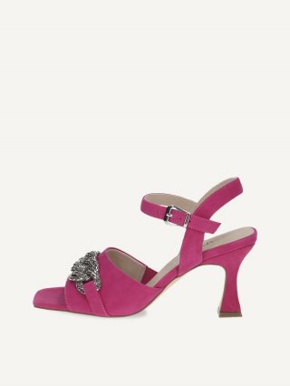 Caprice Sandalette - Fuchsiafarbenes Wildleder