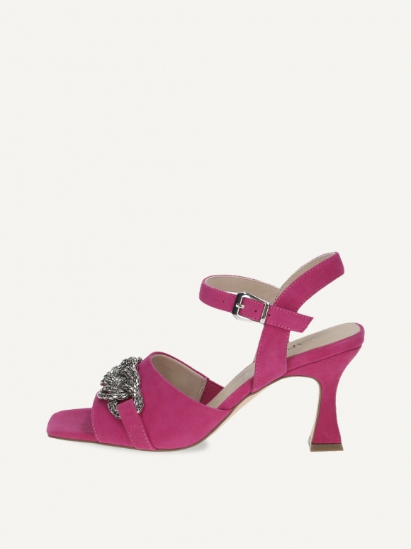 Caprice Sandalette - Fuchsiafarbenes Wildleder