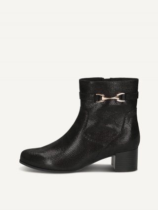 Caprice Stiefelette - Schwarzes Reptil