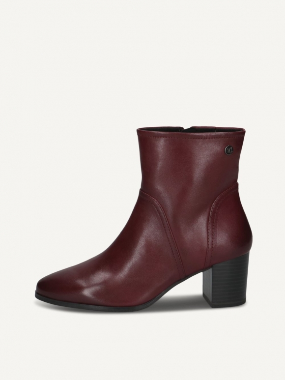 Caprice Stiefelette - Bordeauxfarbenes Nappaleder