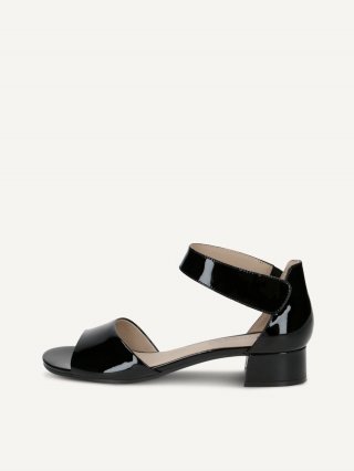Caprice Sandalette - Schwarzes Lackleder