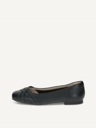 Caprice Ballerina - Schwarzes Rehleder