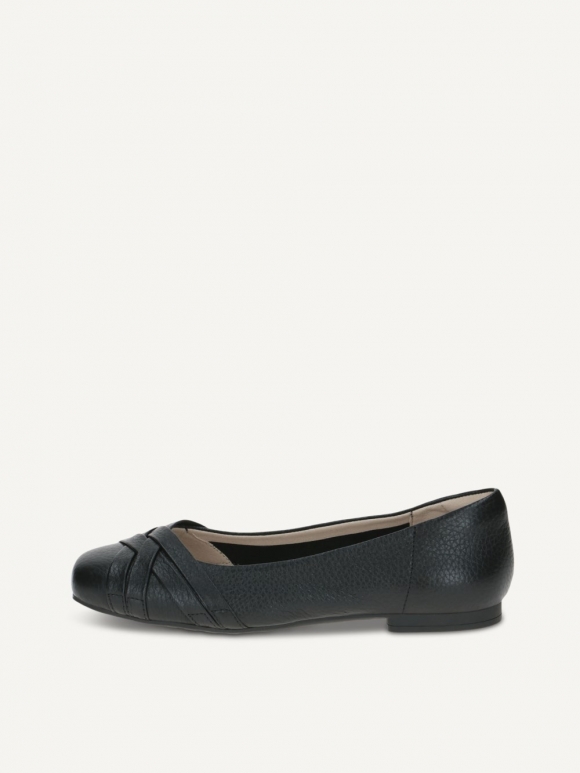 Caprice Ballerina - Schwarzes Rehleder