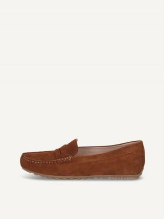 Caprice Moccassin - Cognac Wildleder