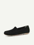 Caprice Moccassin - Black Deer Suede