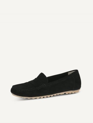 Caprice Moccassin - Black Deer Suede