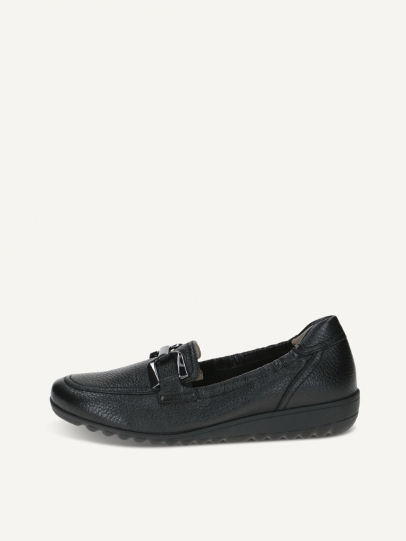 Caprice Moccassin - Schwarzes Rehleder