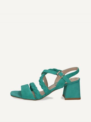 Caprice Sandalette - Smaragdgrünes Wildleder