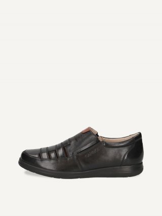 Caprice Slipper - Schwarzes Kammleder