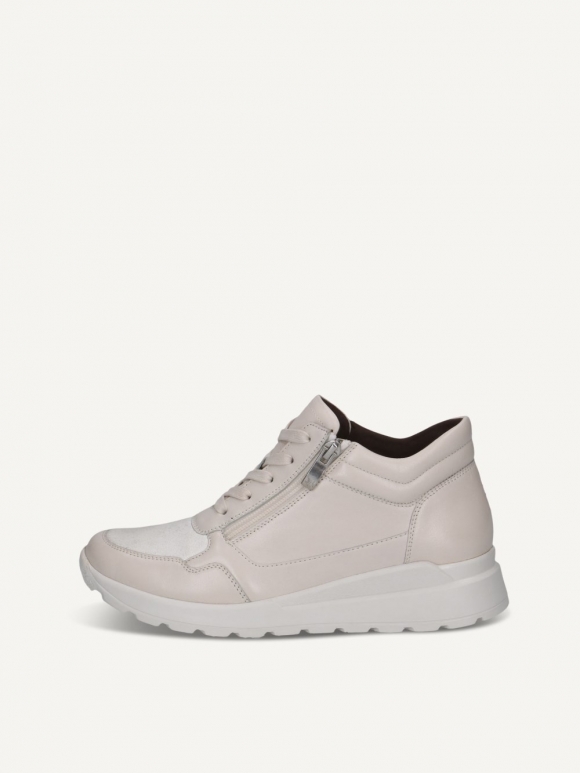 Caprice Sneaker - Cremeweißes Kammleder