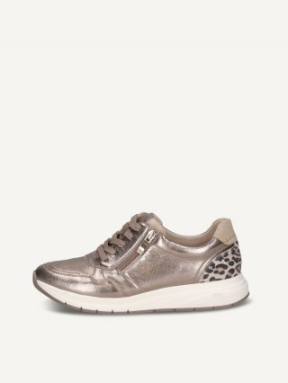 Caprice Sneaker - Taupefarbenes Metallic-Kammleder