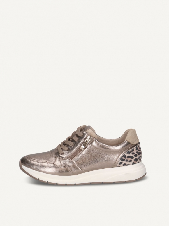 Caprice Sneaker - Taupefarbenes Metallic-Kammleder