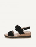 Caprice Sandalette - Schwarzes Nubukleder