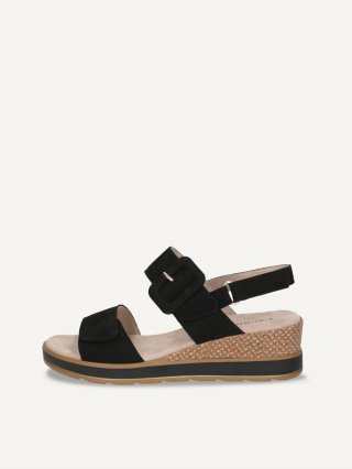Caprice Sandalette - Schwarzes Nubukleder