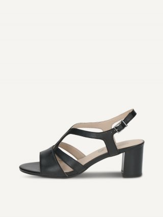 Caprice Sandalette - Schwarzes Nappaleder
