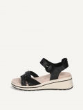 Caprice Sandalette - Schwarzer Kammleder