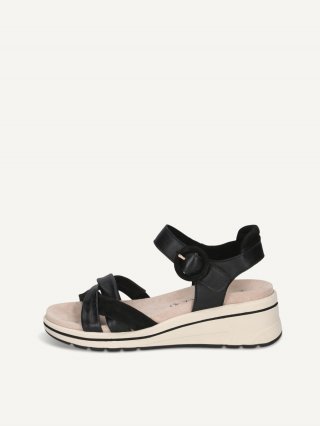Caprice Sandalette - Schwarzer Kammleder
