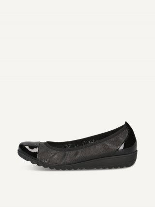 Caprice Ballerina - Schwarzer Kammleder Caprice Ballerina - Schwarzer Kammleder