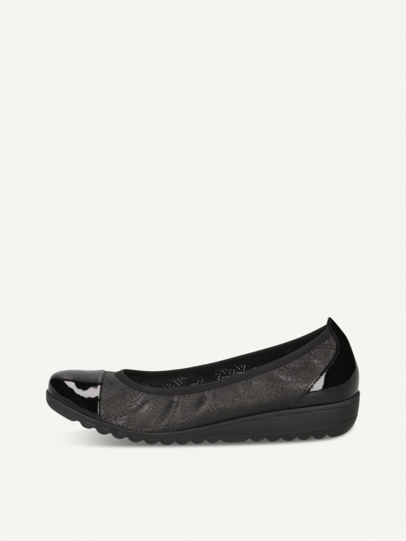 Caprice Ballerina - Schwarzer Kammleder