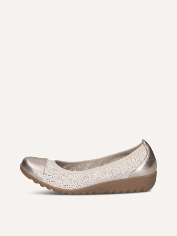 Caprice Ballerina - Vanillefarbener Kammleder