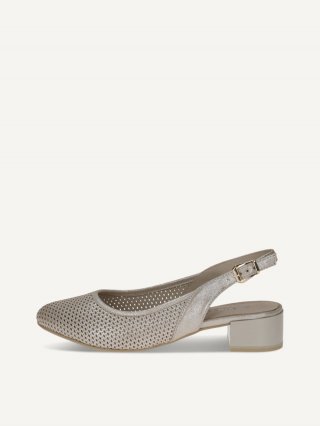 Caprice Slingpumps - Taupe-Metallic