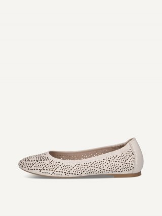 Caprice Ballerina - Offwhite Nappa Caprice Ballerina - Offwhite Nappa