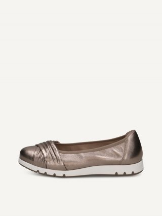 Caprice Ballerina - Taupe Metallic