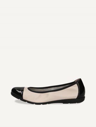 Caprice Ballerina - Creme / Schwarz