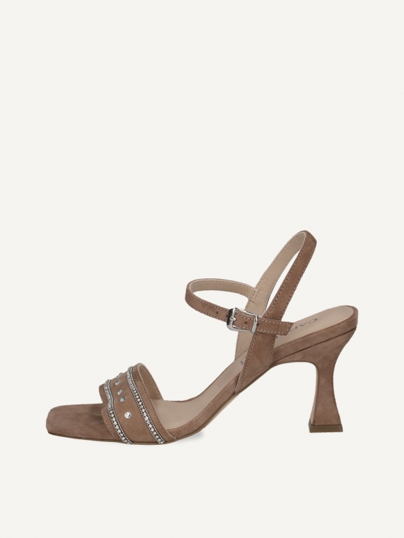 Caprice Sandalette - Taupefarbenes Wildleder