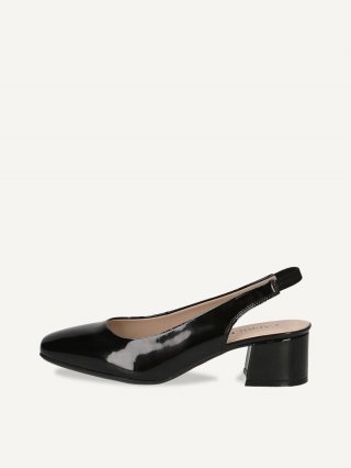 Caprice Slingpumps - Schwarzes Lackleder