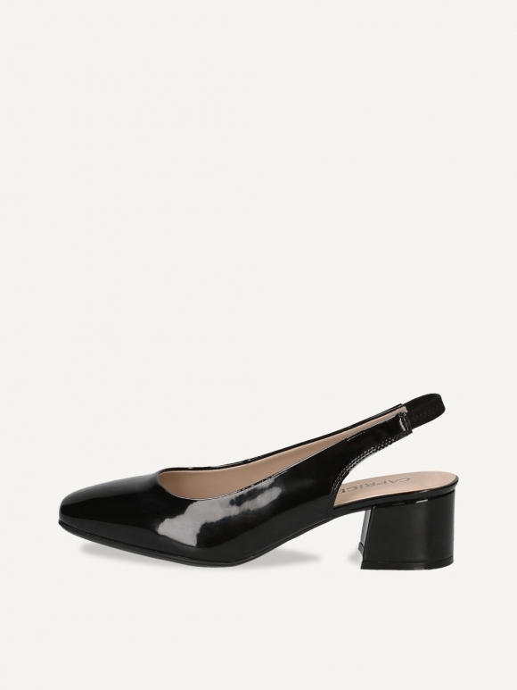 Caprice Slingpumps - Schwarzes Lackleder