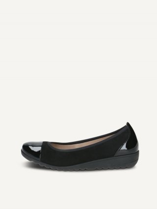 Caprice Ballerina - Schwarzer Sue-Kammleder Caprice Ballerina - Schwarzer Sue-Kammleder