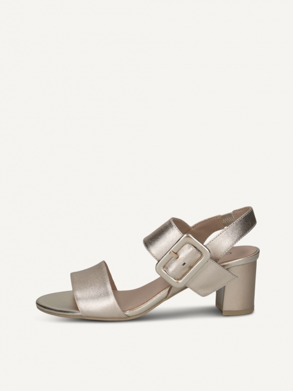 Caprice Sandalette - Hellgoldenes Metall.