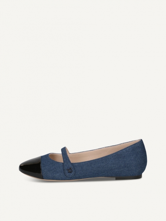 Caprice Ballerina - Jeans/Schwarz