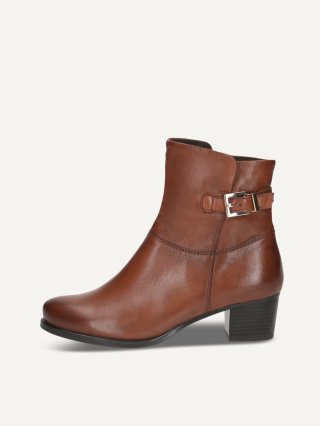 Caprice Stiefelette - Cognacfarbenes Nappaleder