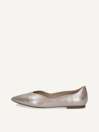 Caprice Ballerina - Taupe Metallic