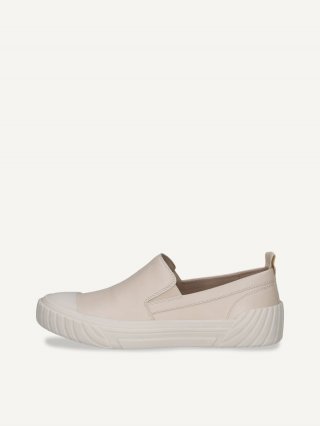 Caprice Slipper - Cremefarbenes Perlmuttleder